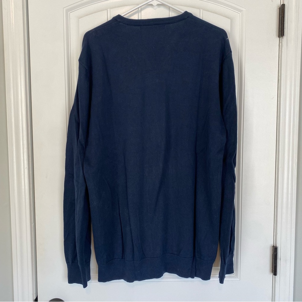 Old Navy Men's Navy Blue V Neck Argyle Sweater Size XL - Picture 4 of 4